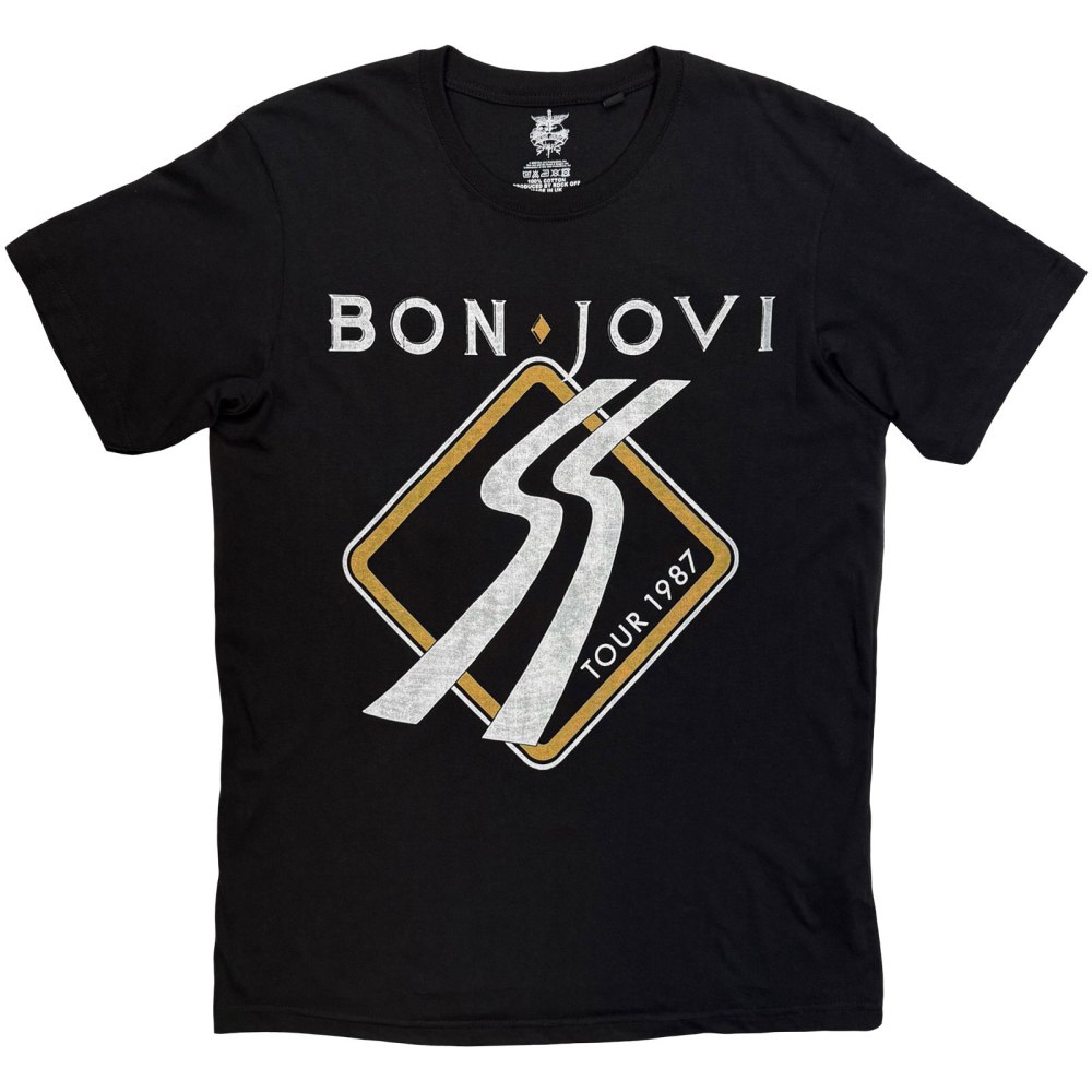 Bon Jovi - Slippery When Wet '87 Mens Tshirt - Black